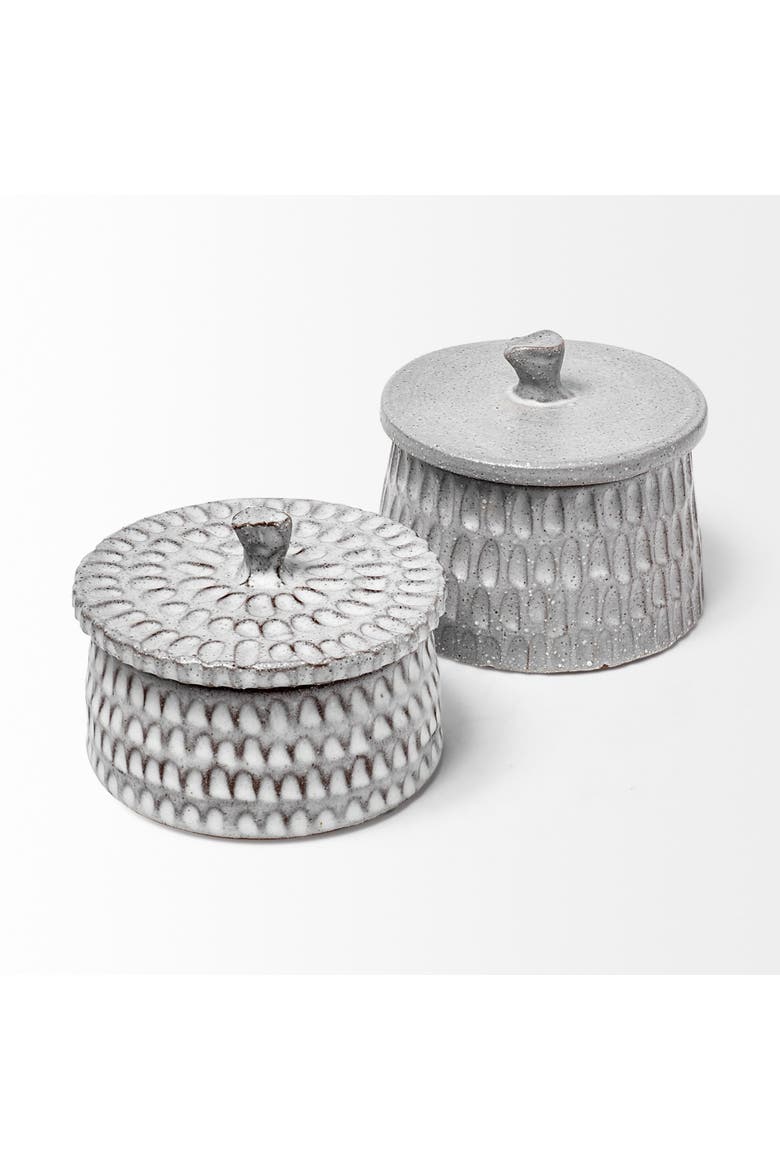 Farmhampton Spoked Ceramic Vase, Alternate, color, Grey
