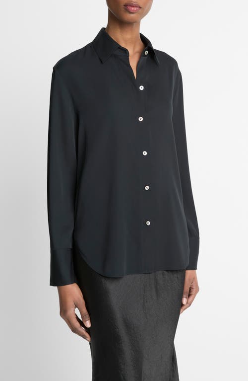 Vince Cotton Button-up Shirt In Black