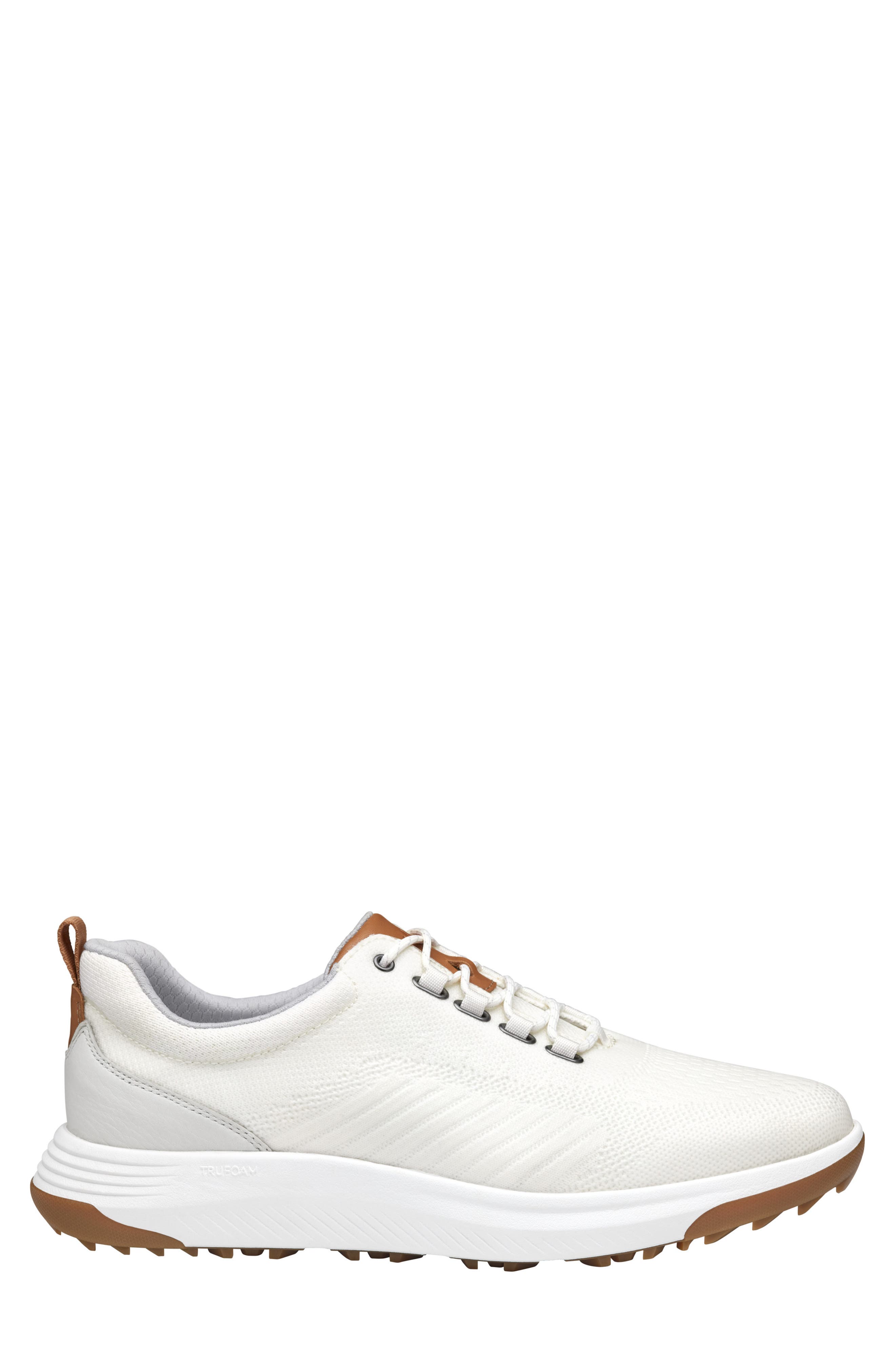 Johnston & Murphy Amherst GL1 Sport Hybrid Waterproof Golf Sneaker, Alternate, color, White Coated Knit