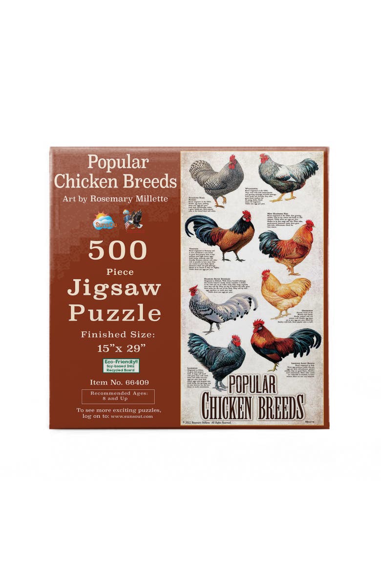 Sunsout Popular Chicken Breeds 500 piece Jigsaw Puzzle for Adults, Alternate, color, 