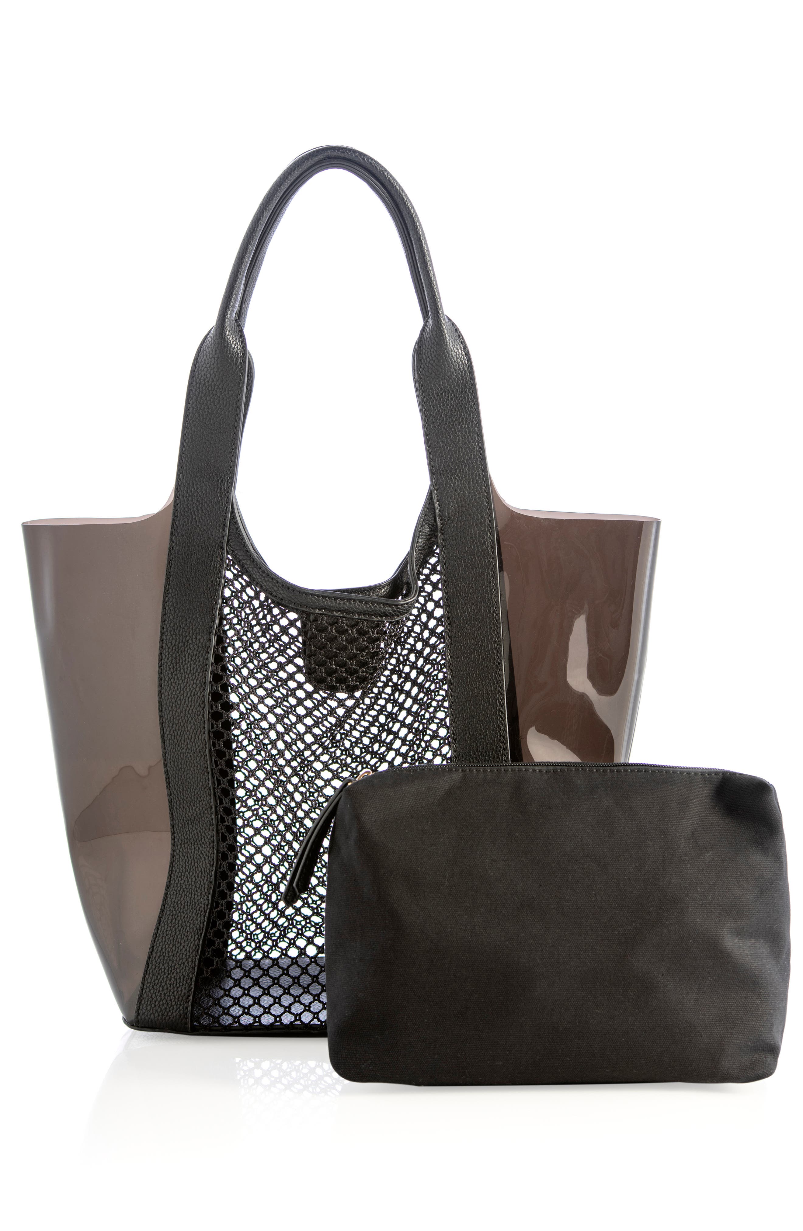Shiraleah Valery Mesh Panel Transparent Tote, Alternate, color, 