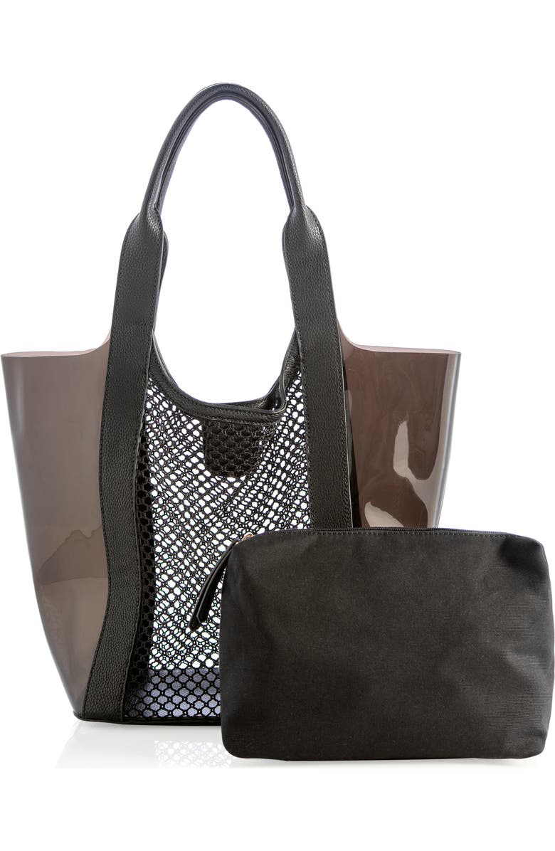 Shiraleah Valery Mesh Panel Transparent Tote, Alternate, color,