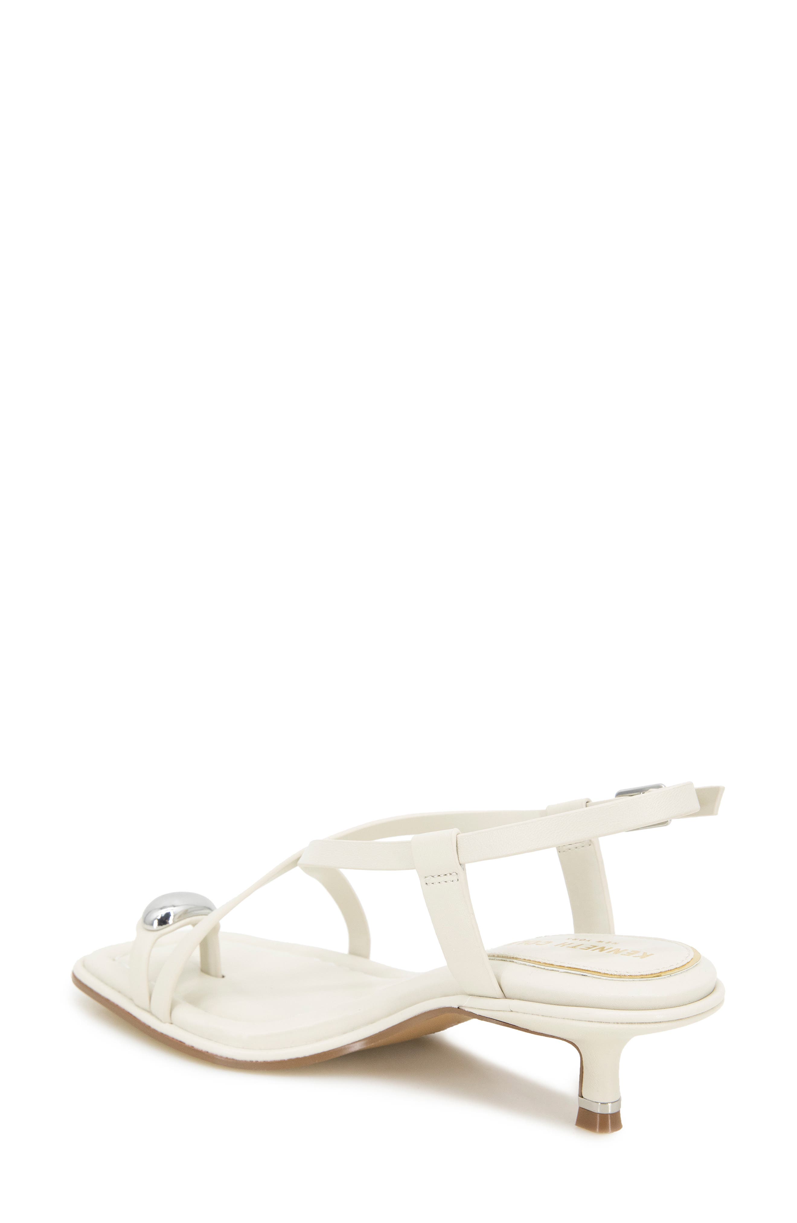 Kenneth Cole Geala Slingback Kitten Heel Sandal, Alternate, color, Cream Leather