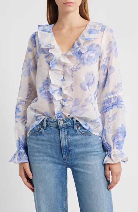 Floral Print Ruffle Top