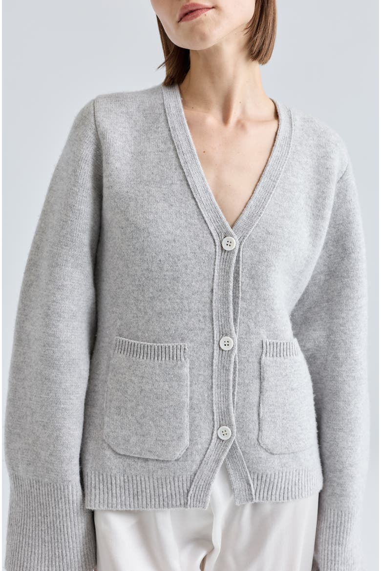 V Neck Cardigan, Alternate, color, Light Grey