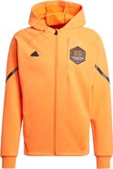 adidas Men's adidas Orange Houston Dynamo FC 2024 Anthem Travel Raglan Sleeve Full-Zip Jacket