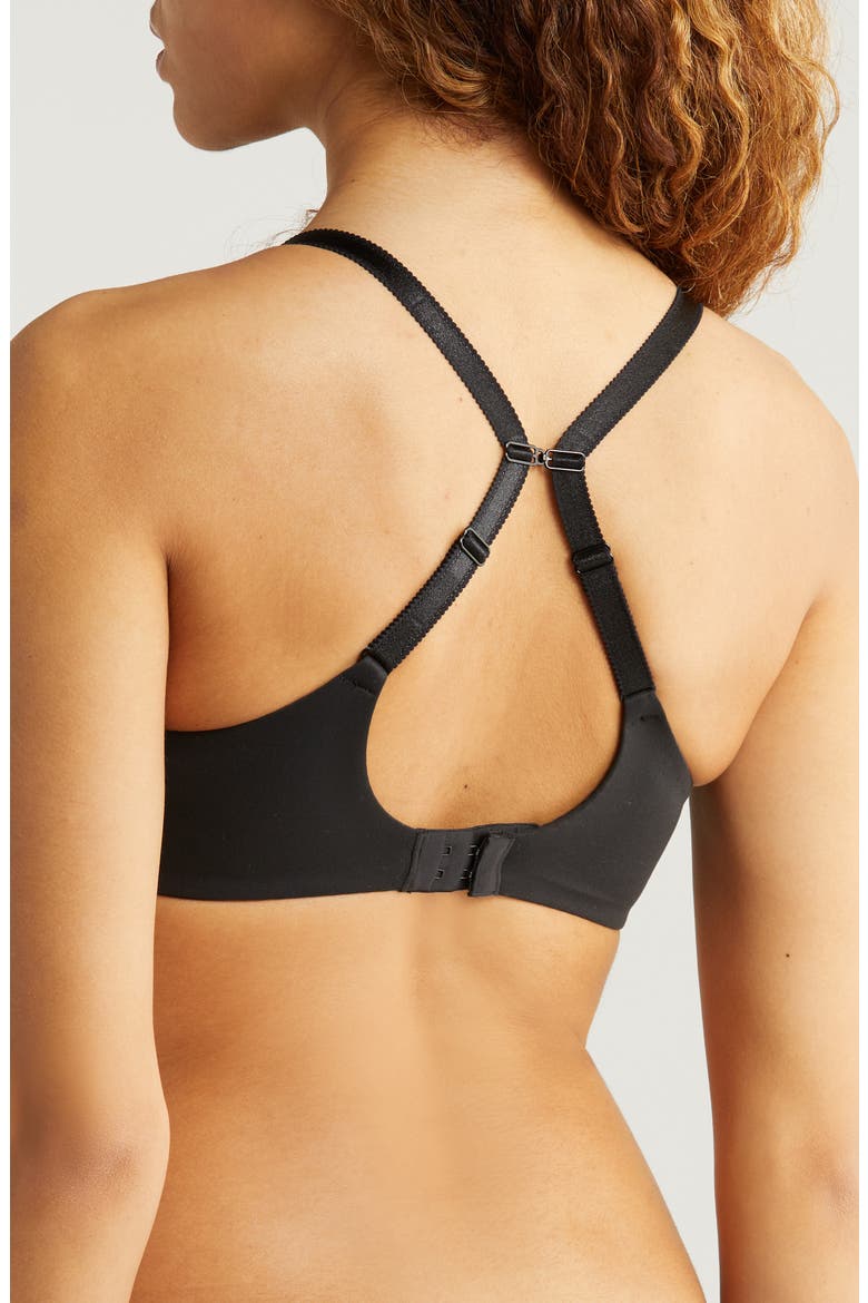 Norah Chic Plunge T-Shirt Bra, Alternate, color, BLACK
