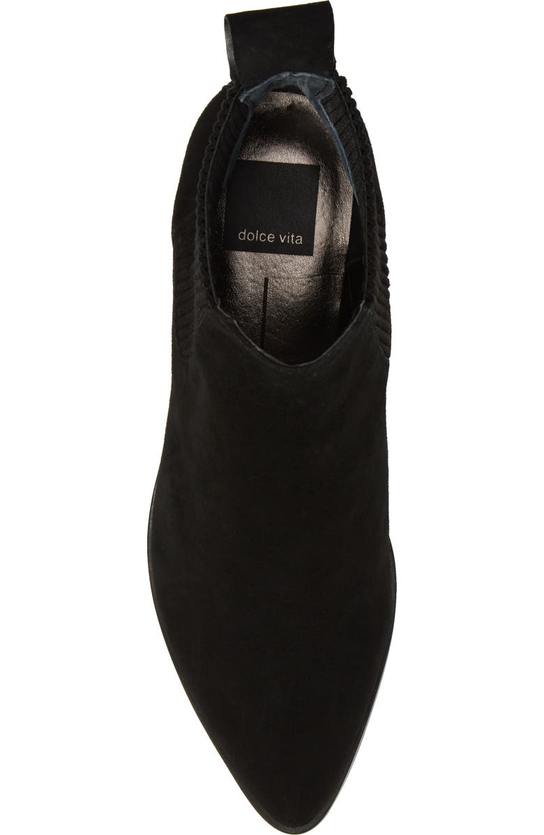 Dolce Vita Macie Pointy Toe Chelsea Bootie, Alternate, color, Onyx Suede