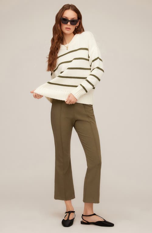 Fifteen Twenty Luca Stripe Crewneck Sweater In Neutral