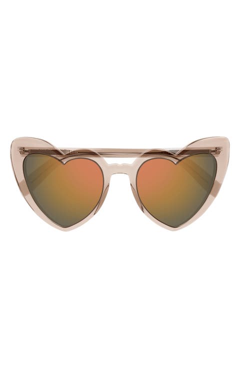 LouLou 52mm Mirrored Heart Sunglasses