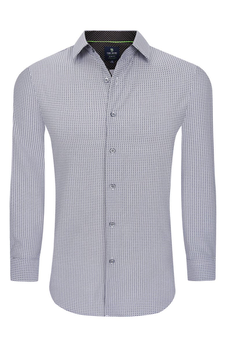 TOM BAINE Slim Fit Print Long Sleeve Button-Up Dress Shirt, Alternate, color,