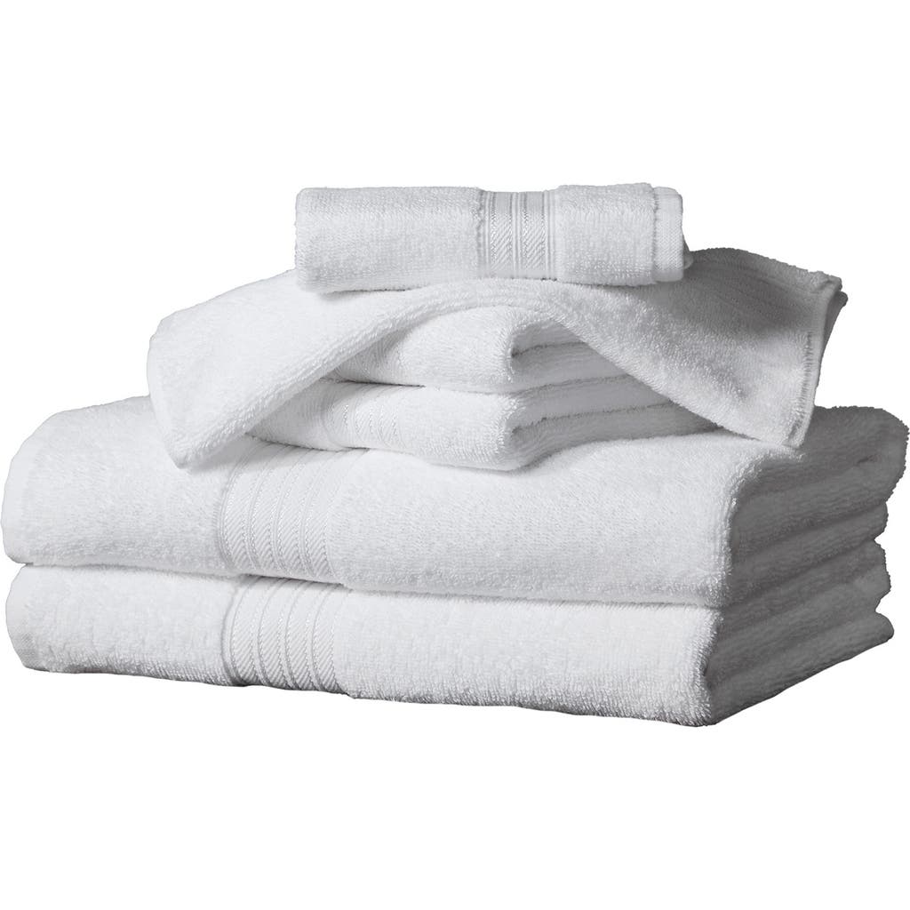 Woven & Weft Cotton 6-piece Textured Towel Set In White