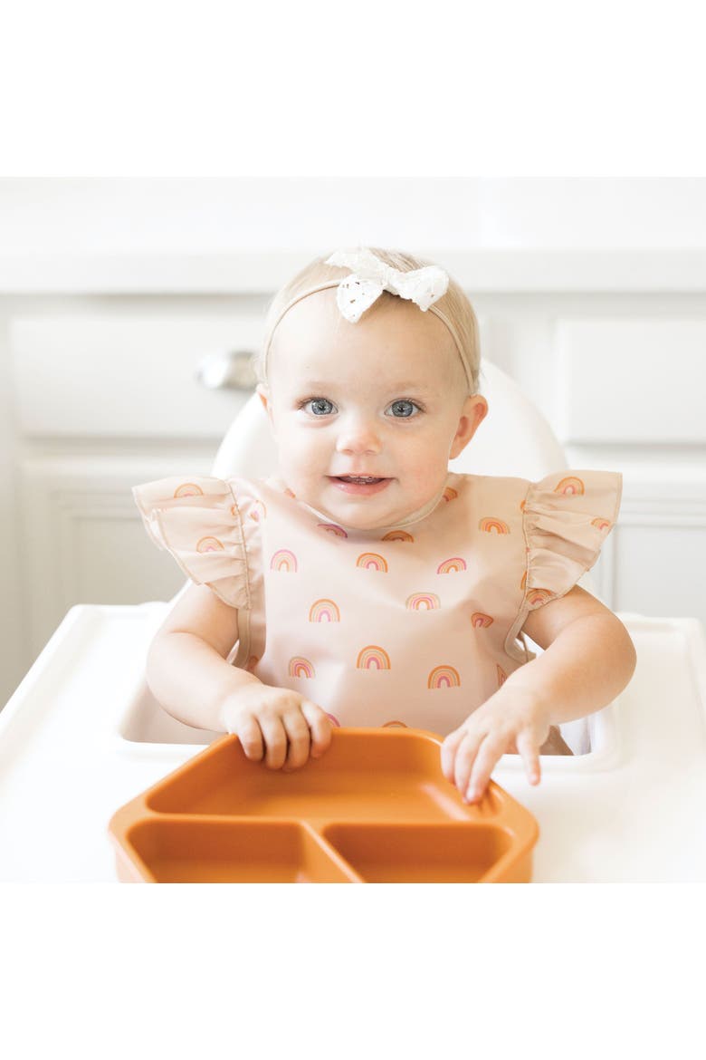 Mess-Proof and Waterproof Ruffled Shoulder Apron Bib, Alternate, color, Boho Rainbow