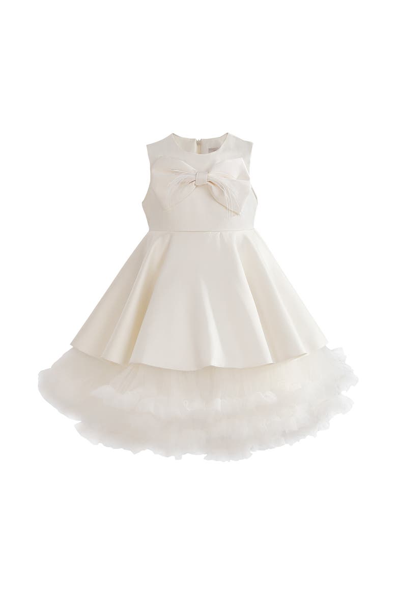 Anastasia Bow Tulle Dress, Alternate, color, Ivory