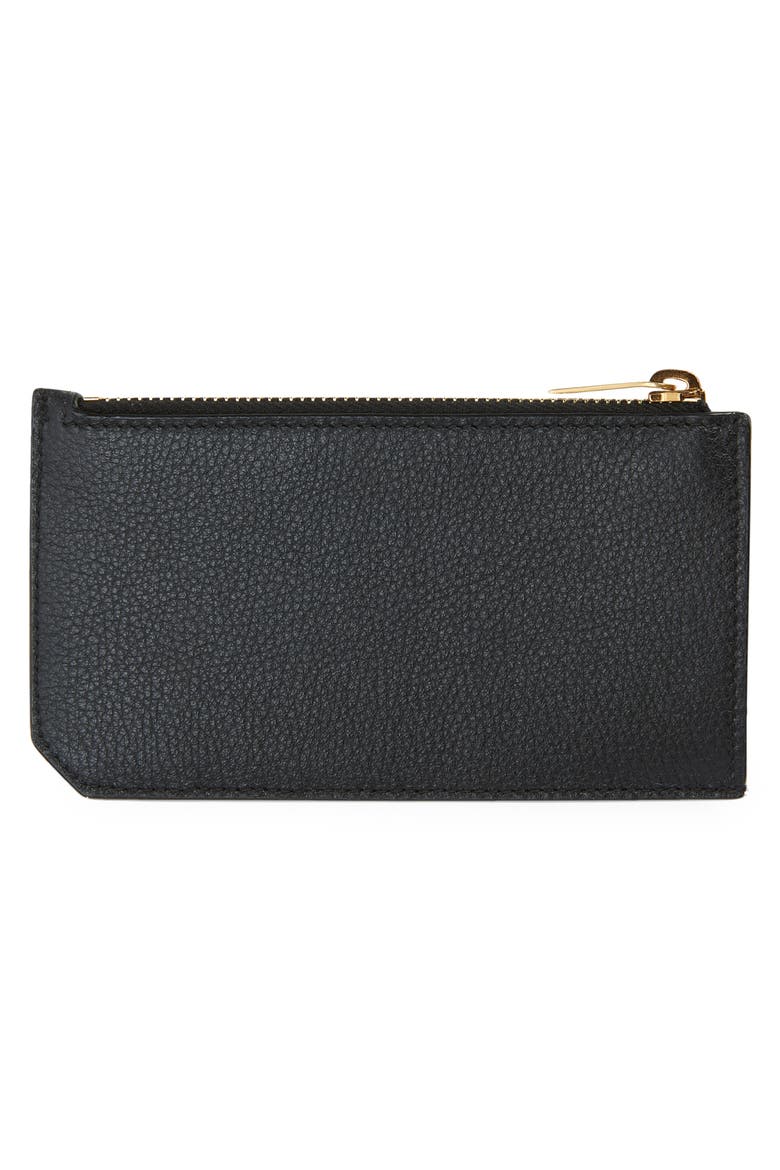 Fragments Monogram Leather Zip Card Case, Alternate, color, NERO