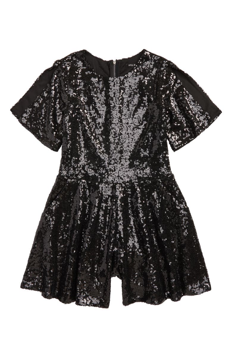 Miss Behave Bling Olivia Sequin Romper, Main, color, 