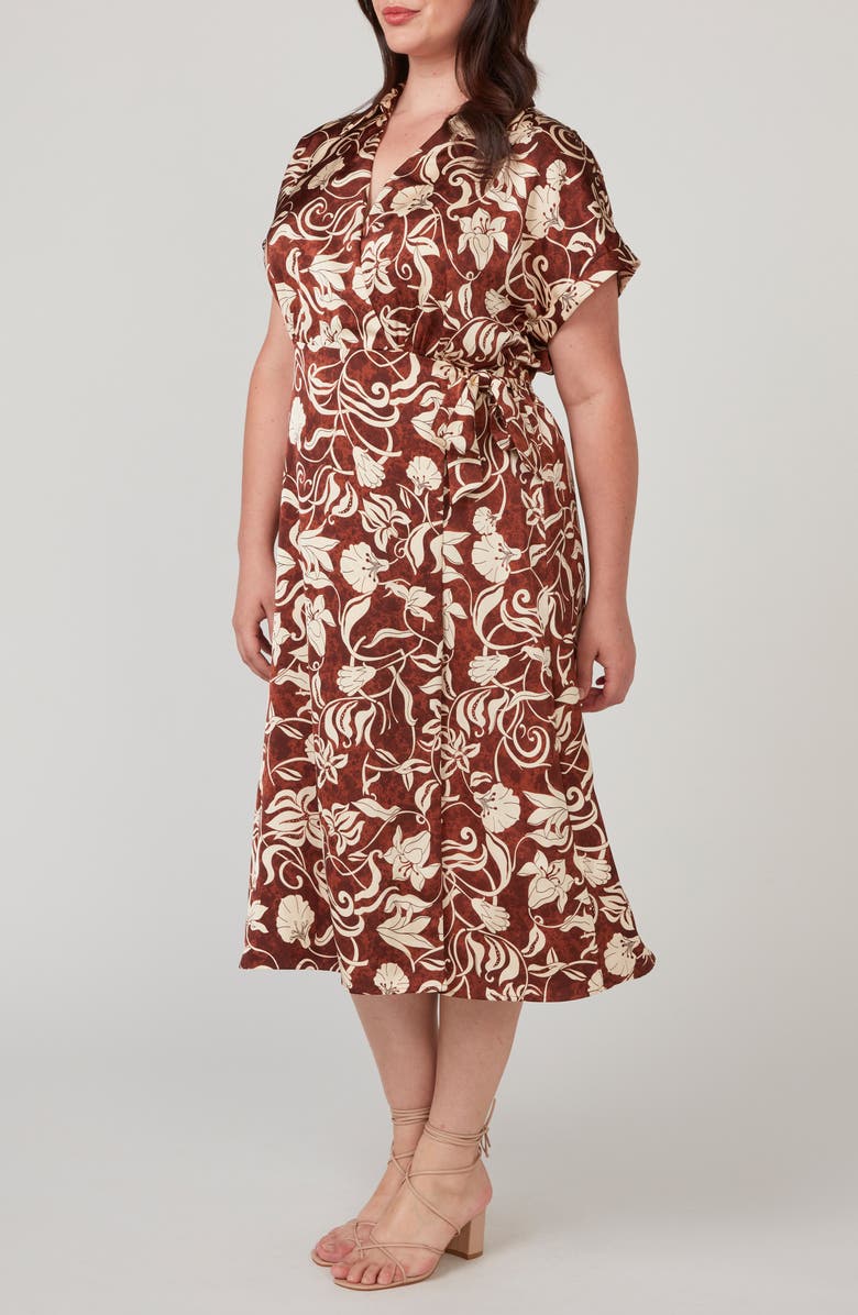 Estelle Solana Floral Print Midi Dress, Alternate, color, 