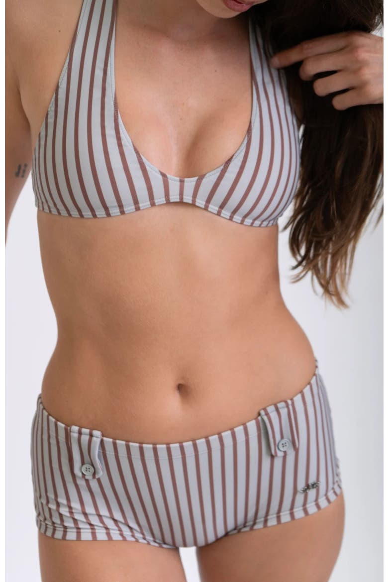 Scoop Neck Bikini Top, Alternate, color, Blue and Red Stripe