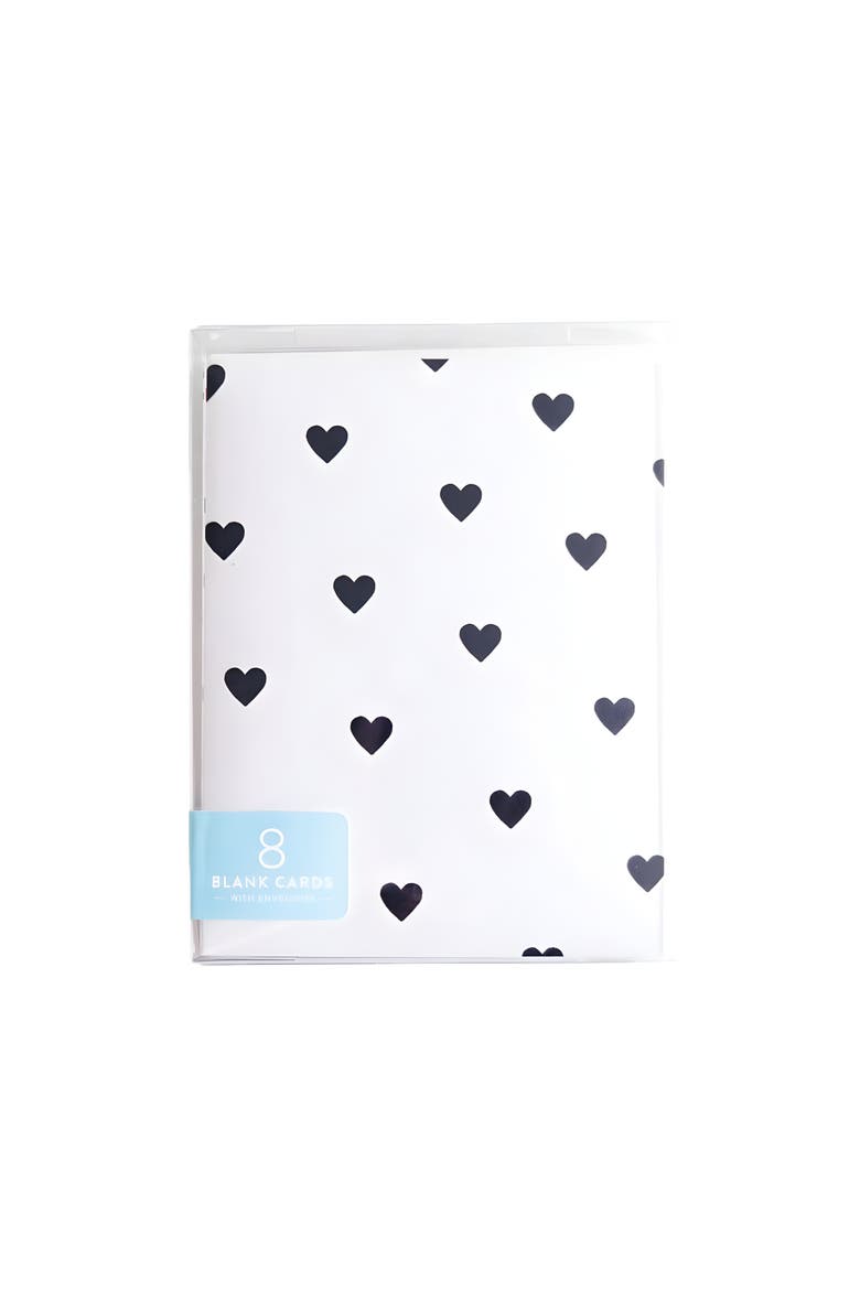 Hearts Boxed Set of 8 Cards, Alternate, color, Black Hearts