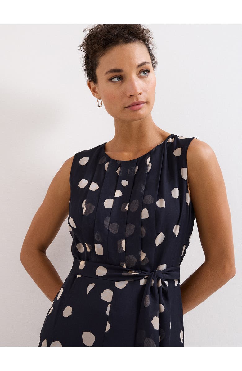 Phase Eight Maxine Spot Tie-Waist Maxi Jumpsuit, Alternate, color, Navy/Ivory