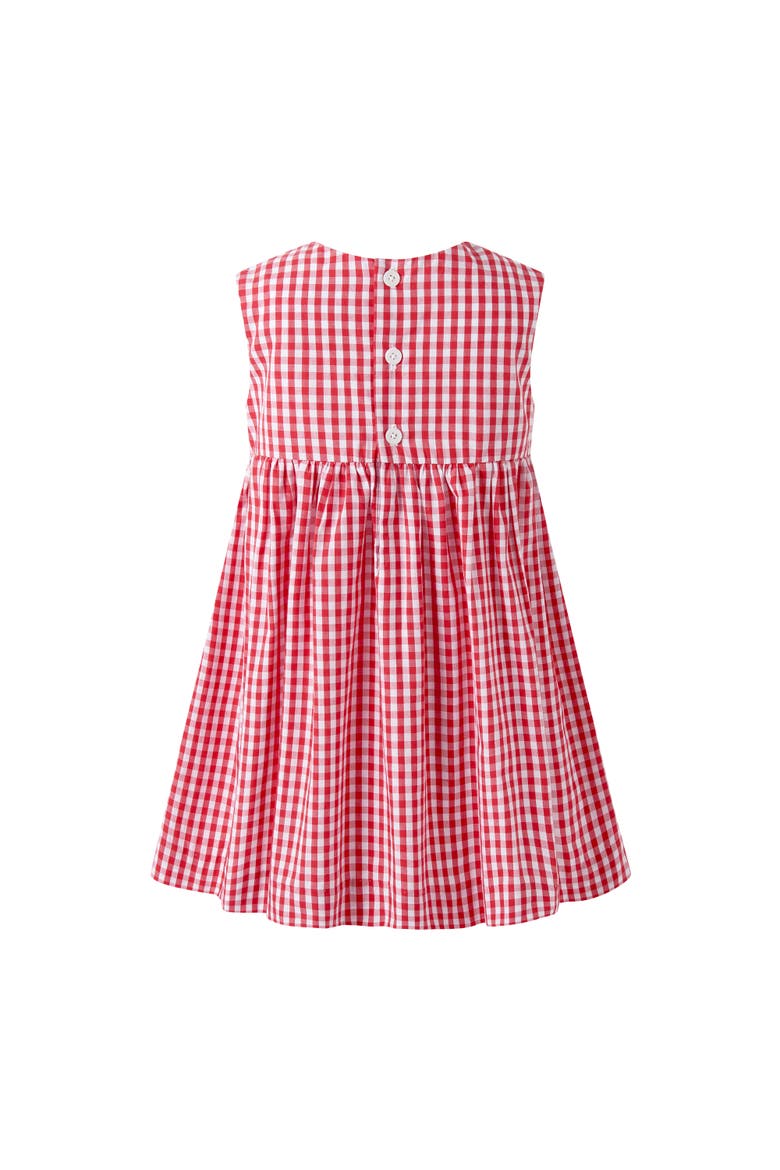 Gingham Bow Dress, Alternate, color, Red