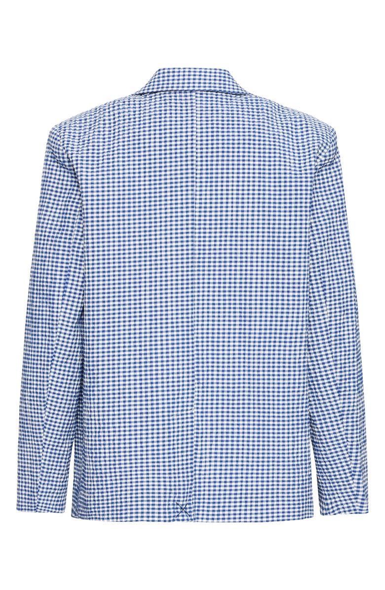 ICHI Check Print Blazer, Alternate, color, Sodalite Blue/Whitecheck