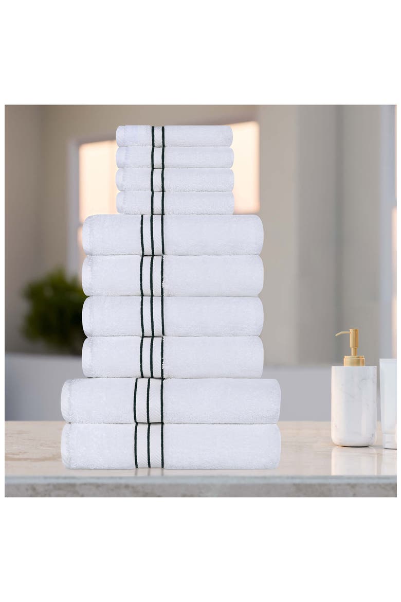10-Piece Turkish Cotton Towel Set, Alternate, color, TEAL