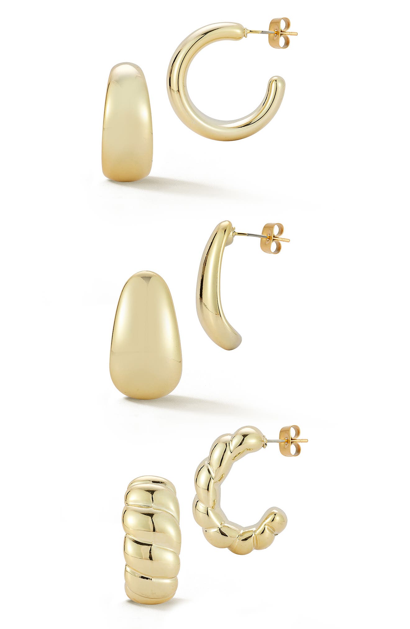 Set of 3 Hoop Earrings