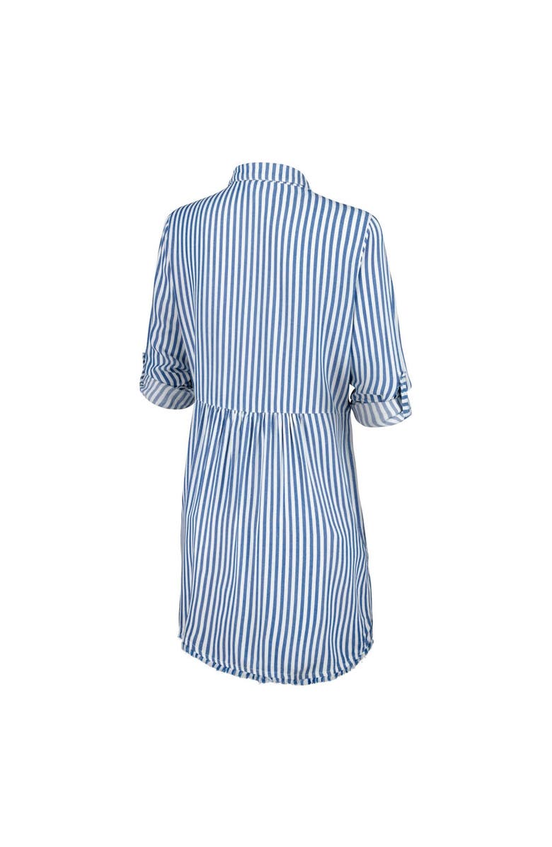Tommy Bahama Women's Tommy Bahama Blue/White Kansas City Chiefs Chambray Stripe Cover-Up Shirt Dress, Alternate, color, 