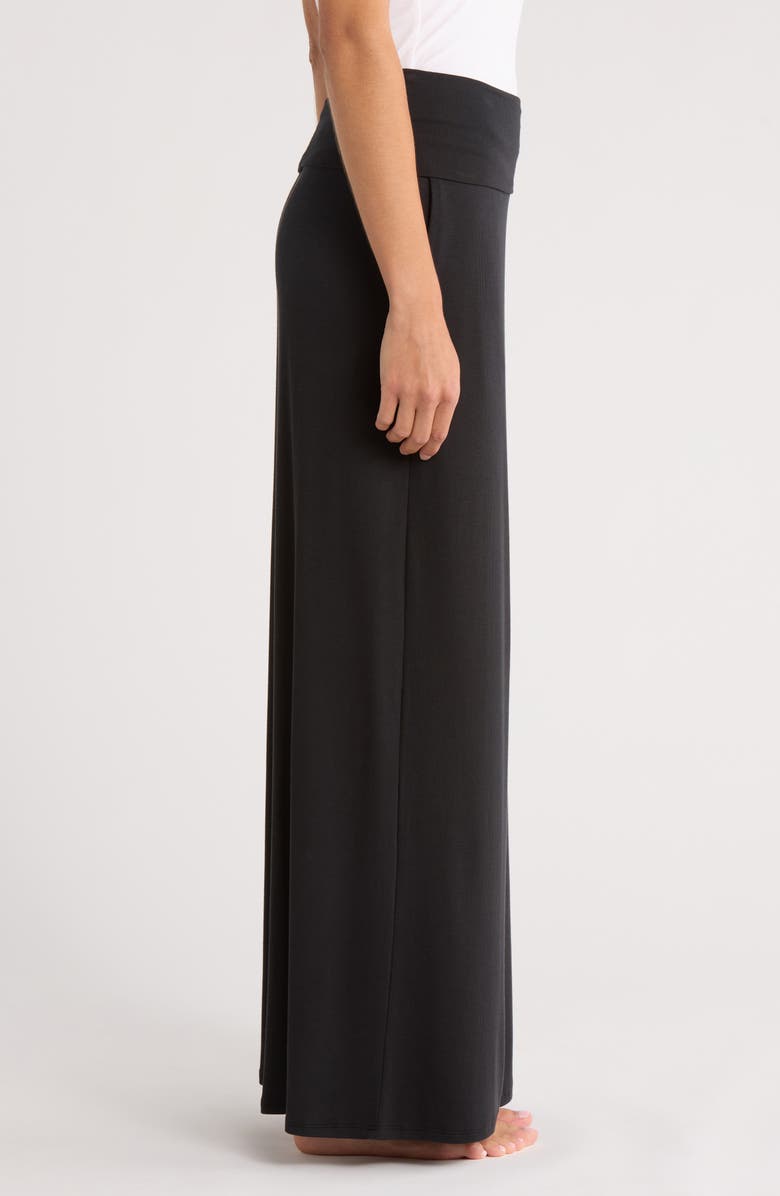 Lunya Rib Foldover Waist Pajama Pants, Alternate, color, Immersed Black