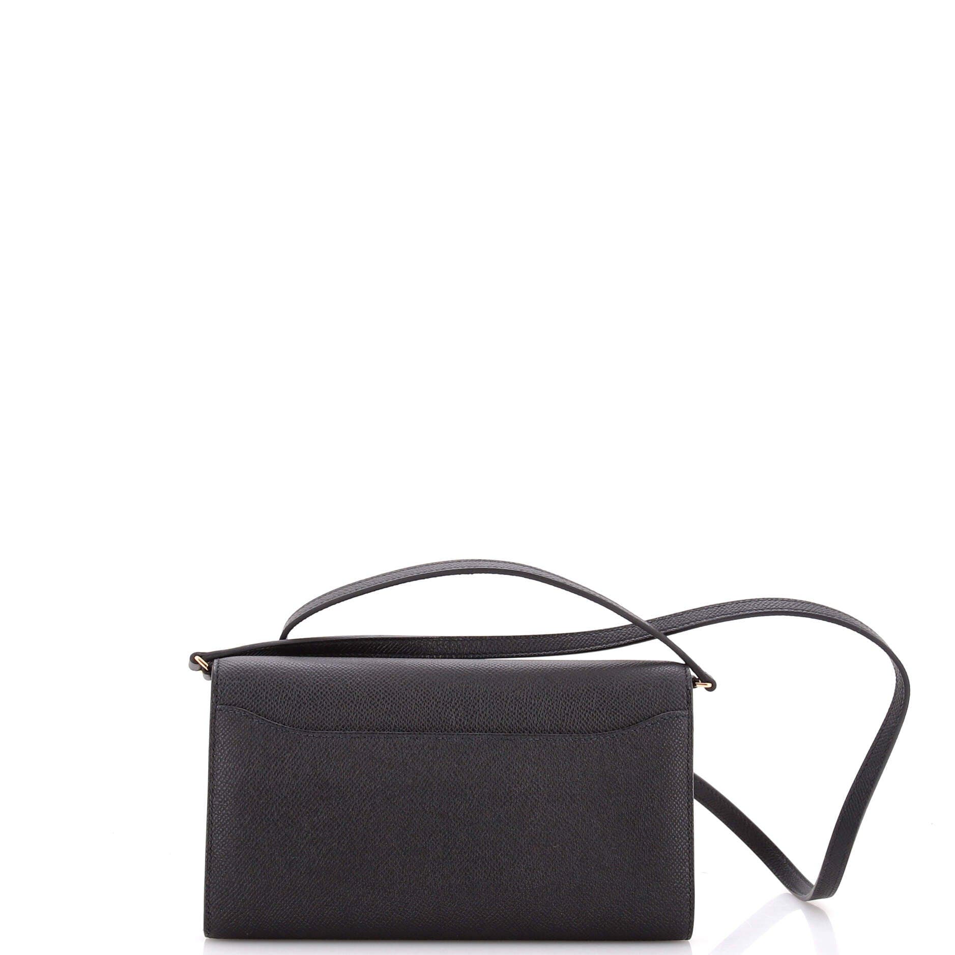 Pre-Owned Hermes Constance To Go Wallet Epsom, Alternate, color, Noir
