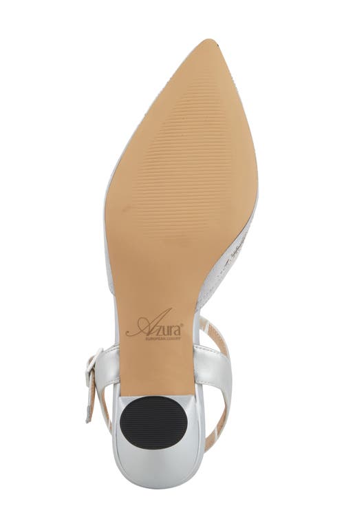 Azura By Spring Step Delicate Ankle Strap Pointed Toe Pump In Silver