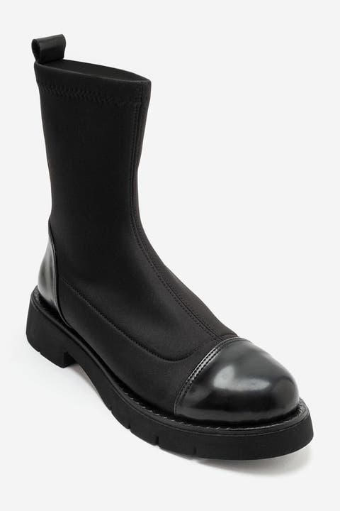 Talessia Scuba Block Heel Sock Boot