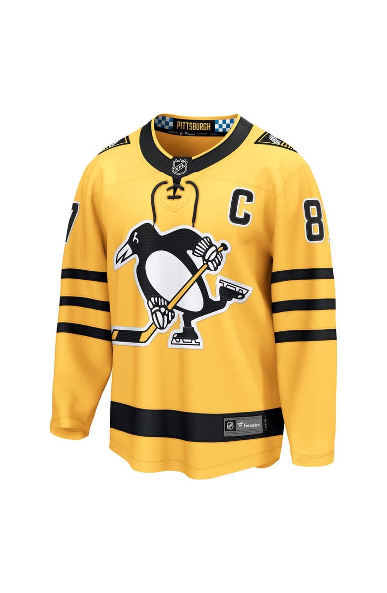 FANATICS Men's Fanatics Sidney Crosby Gold Pittsburgh Penguins Alternate Breakaway Player Jersey, Alternate, color, 