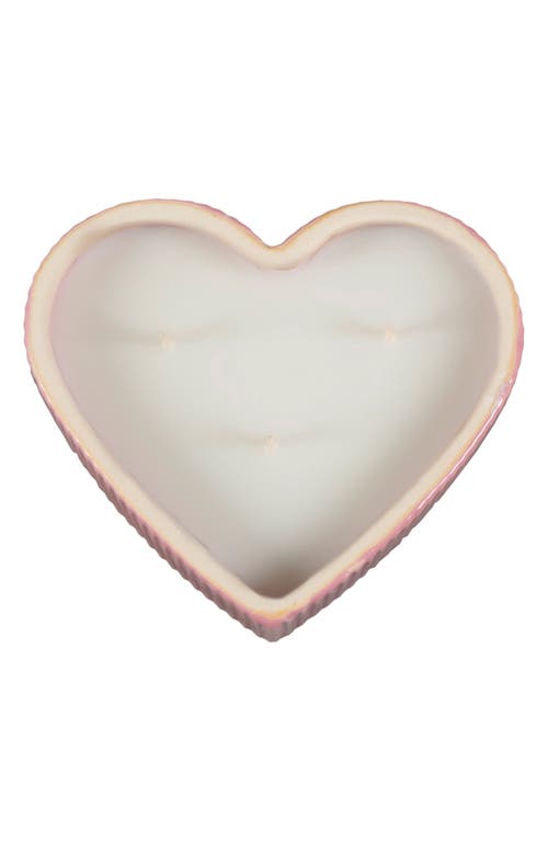 Flora Bunda Vanilla Cloud Heart Candle In Pink