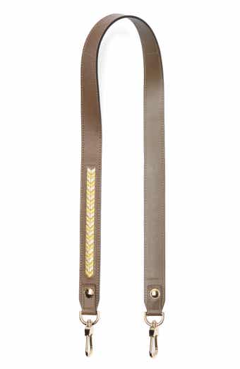 Metallic Embroidered Leather Shoulder Strap