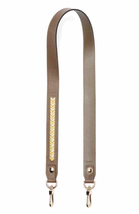 Metallic Embroidered Leather Shoulder Strap