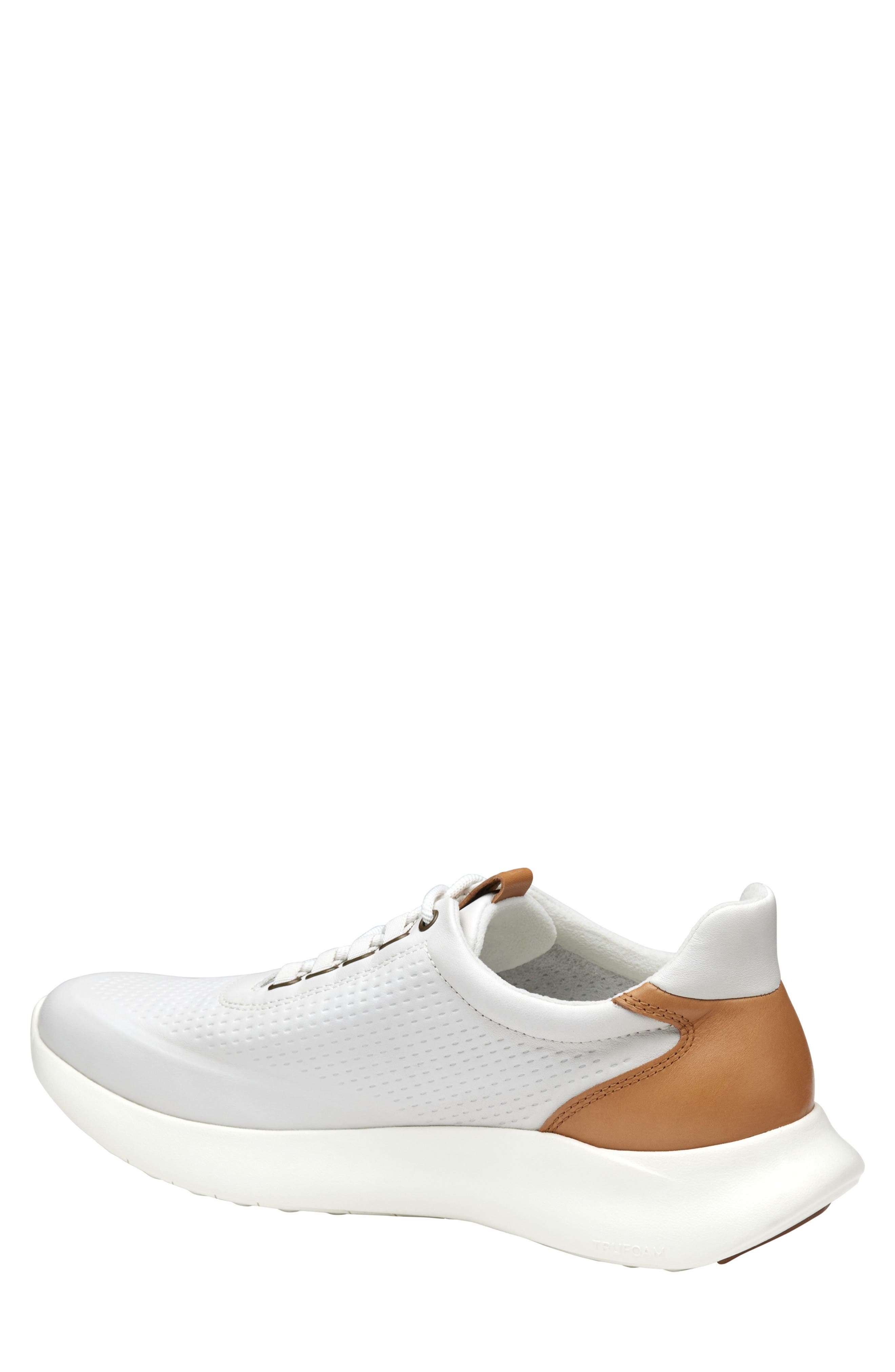 Johnston & Murphy Amherst 2.0 U-Throat Leather Sneaker, Alternate, color, White Full Grain