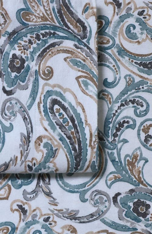 Azores Home Camilla Paisley Cotton Flannel Sheet Set In Multi