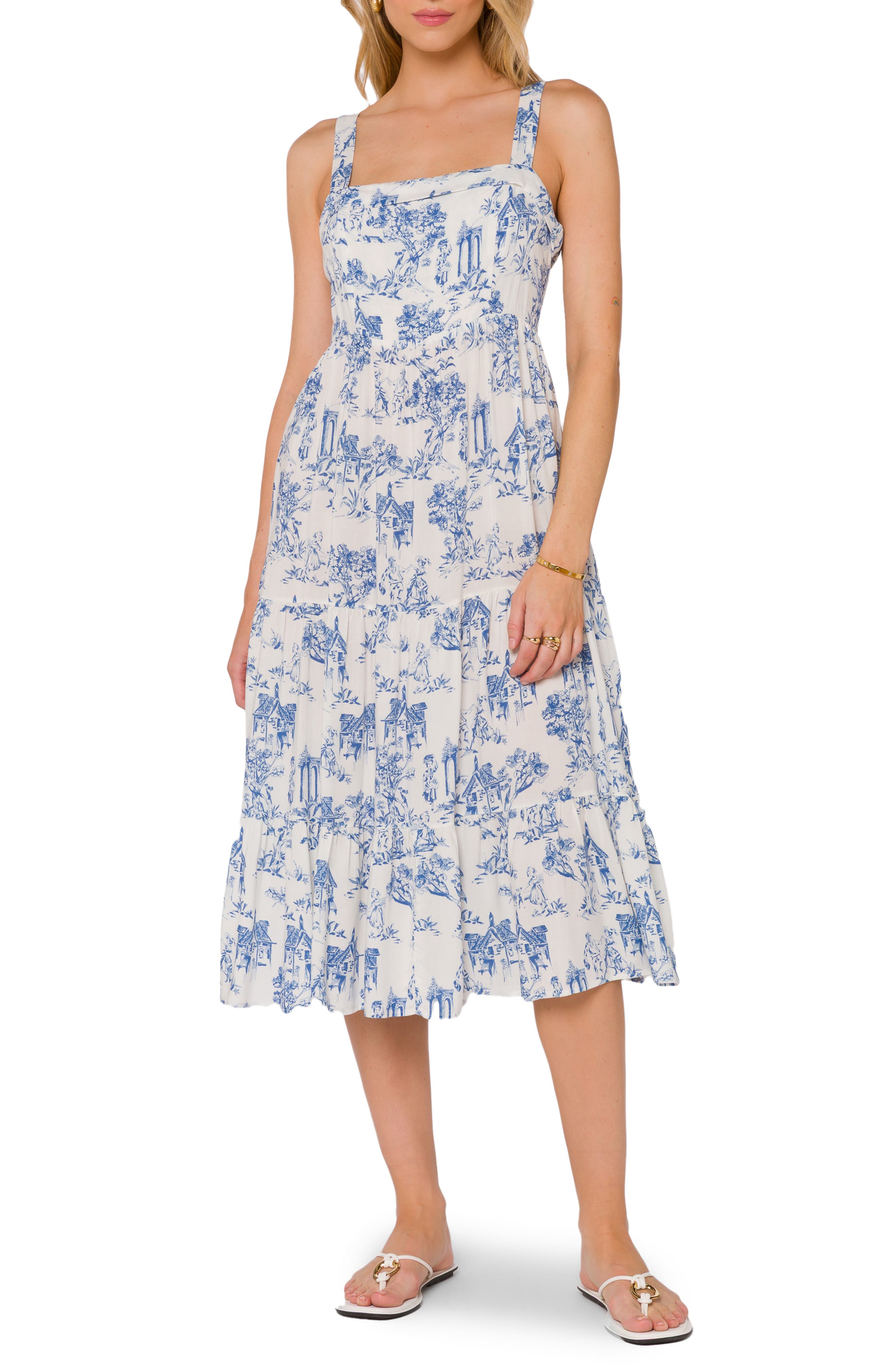 VELVET HEART Tiered Midi Sundress