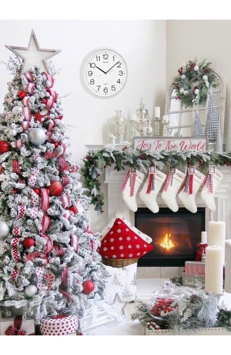 Seiko 14in. Office Classic Numbered Wall Clock, Alternate, color, Silver