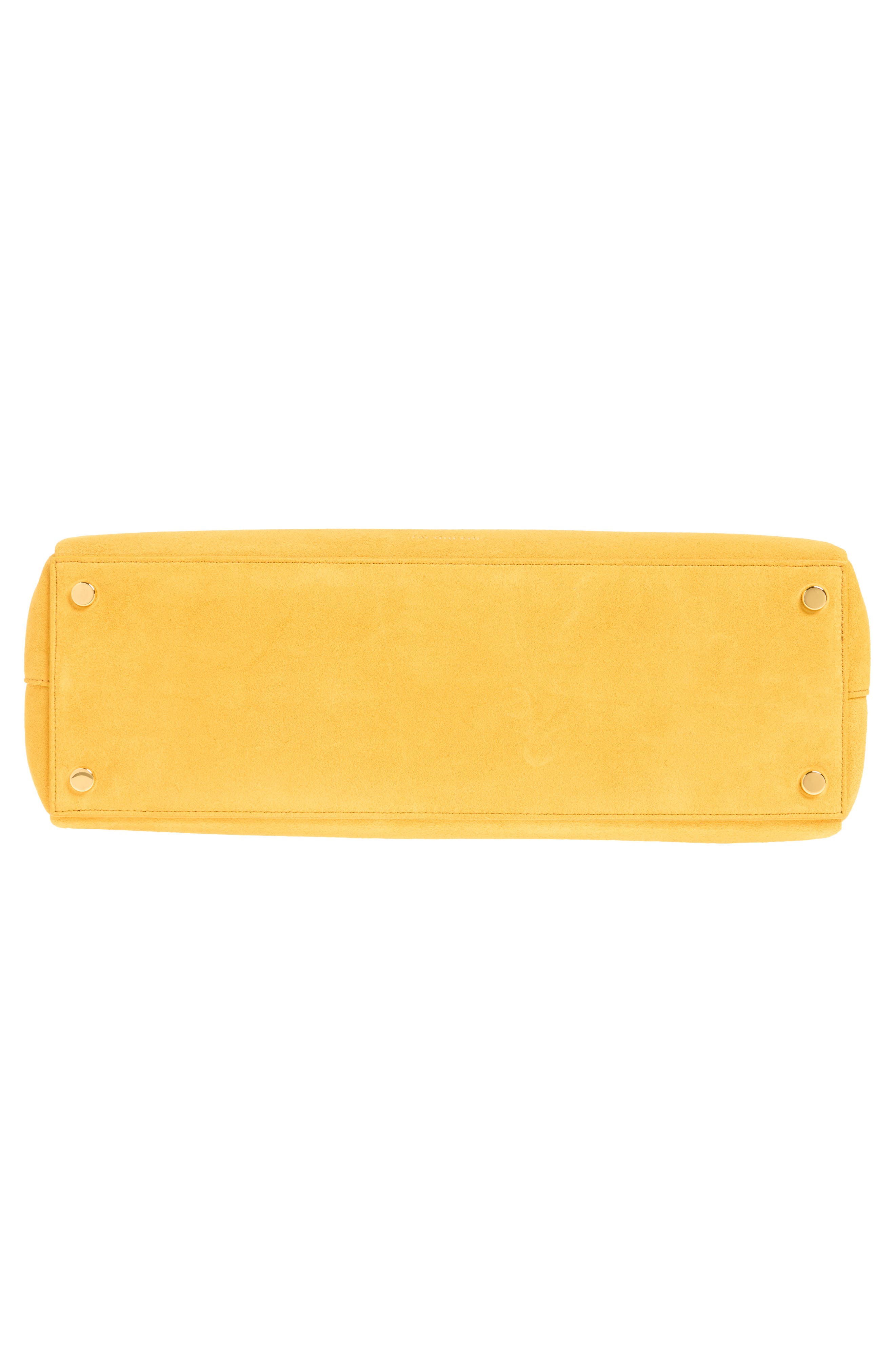 Le Valerie Suede Top Handle Bag, Alternate, color, DARK YELLOW 290