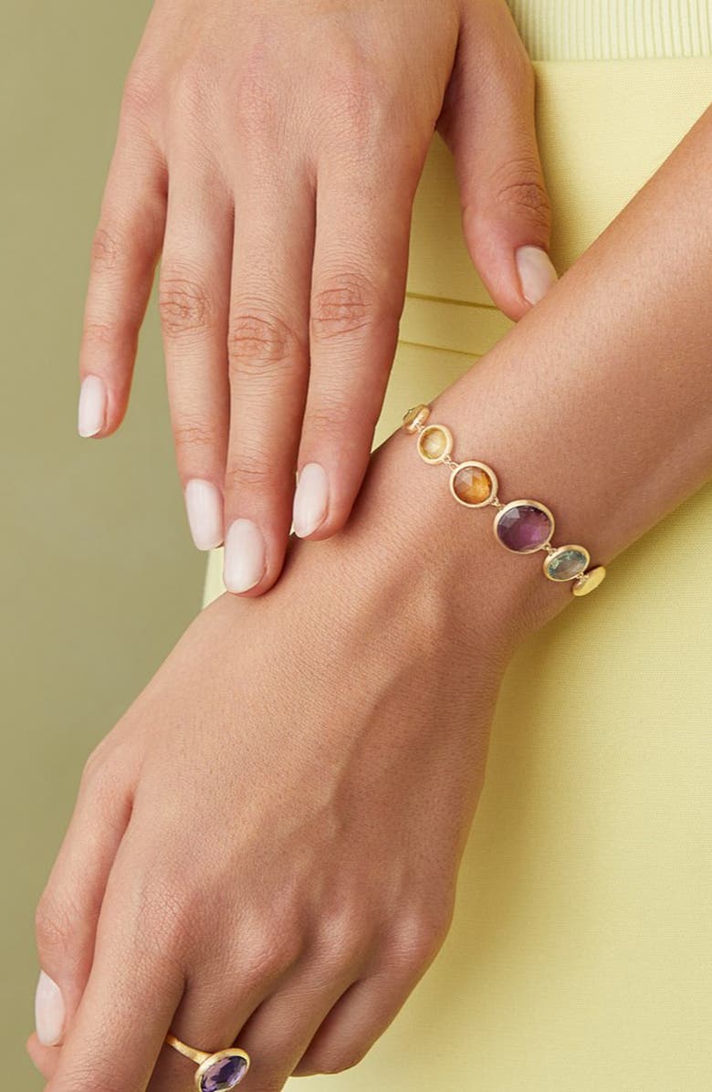 Marco Bicego Jaipur Color Graduated Gemstone Bracelet, Alternate, color, Gold/ Mixed Stone/ Diamond