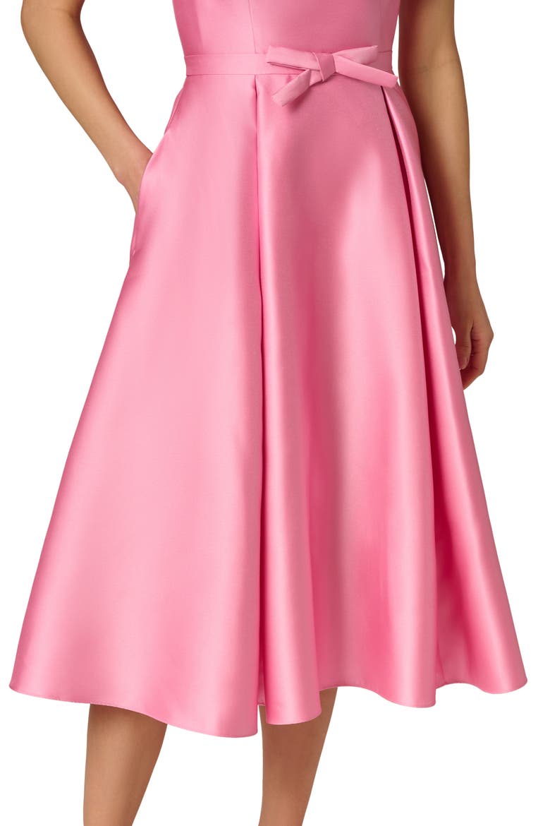 Bow Trim Strapless Mikado Cocktail Dress, Alternate, color, CHERRY BLOSSOM