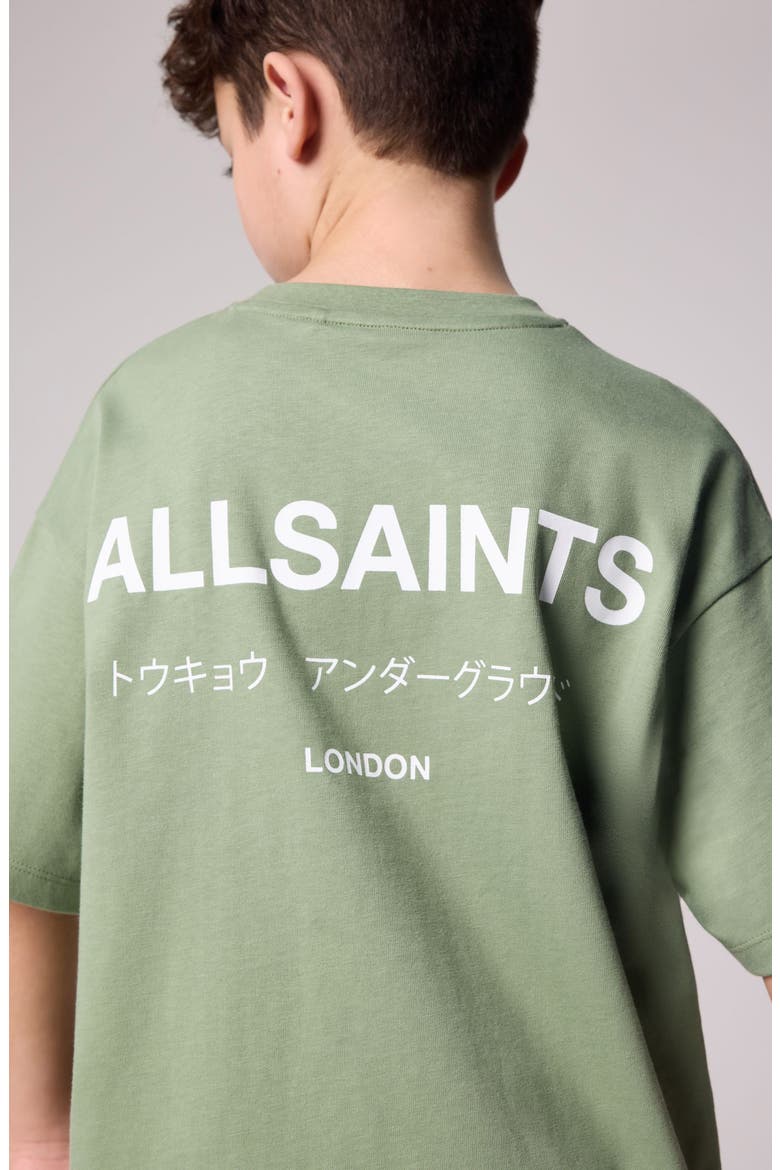 Kids' Oversize Underground Logo Graphic T-Shirt, Alternate, color, GREEN