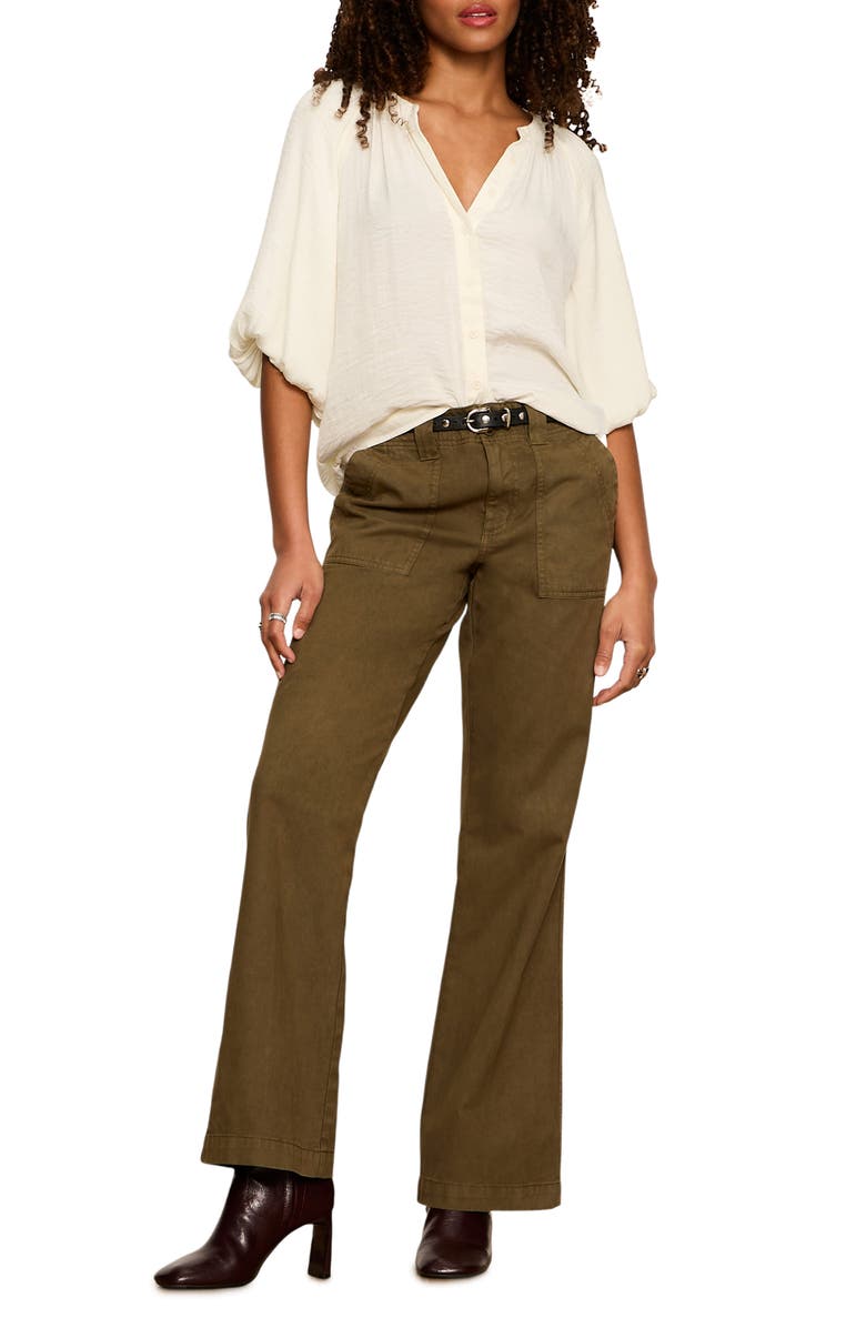 Sanctuary Plenty of Love Crinkle Button-Up Top, Alternate, color, Collagen White