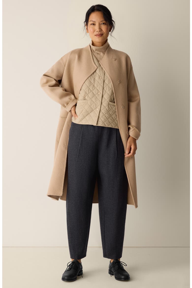 Pleated Virgin Wool Ankle Lantern Pants, Alternate, color, CHARCOAL