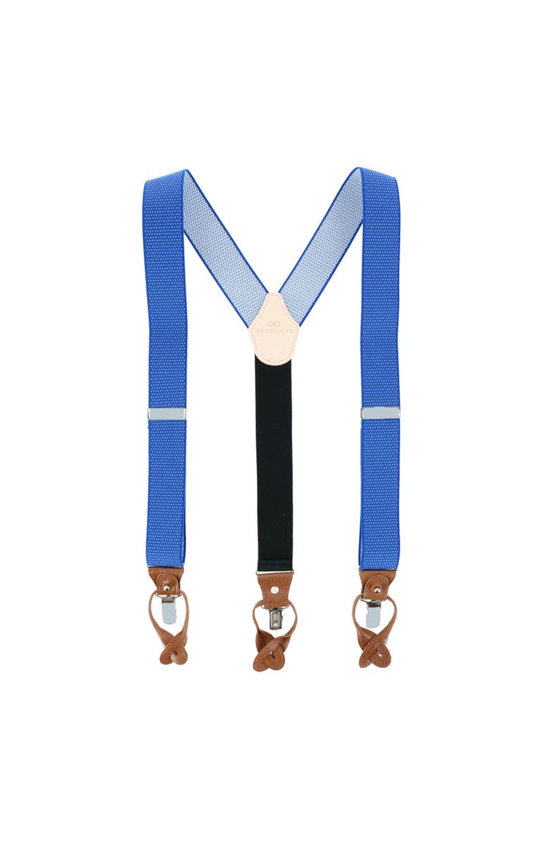 Trafalgar Big & Tall Napier Elastic Convertible Suspenders, Alternate, color, Blue