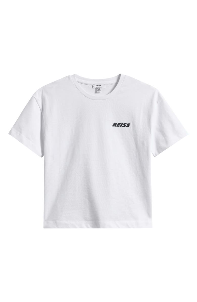 Reiss Kids' Ross Cotton Blend Graphic T-Shirt, Main, color, White
