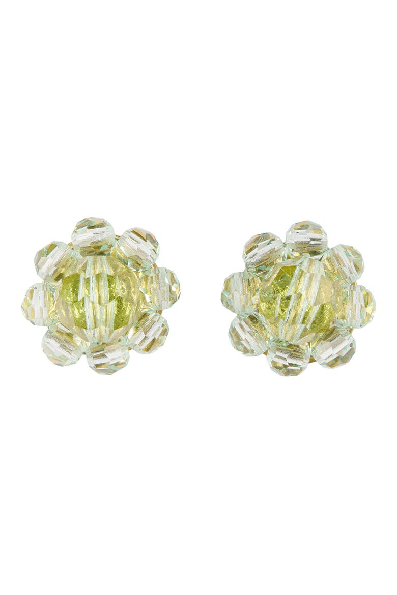 Simone Beaded Flower Stud Earrings, Main, color, MINT